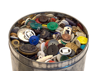 Image showing Tin Can With Buttons