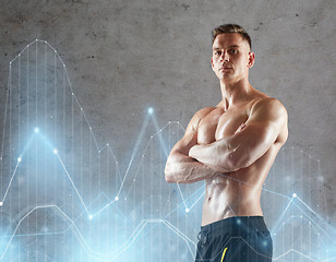 Image showing young man or bodybuilder with bare torso