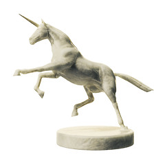 Image showing a beautyful marble unicorn figure isolated on white background
