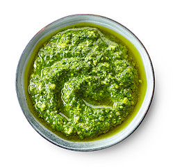 Image showing bowl of basil pesto