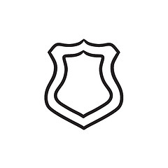 Image showing Police badge sketch icon.