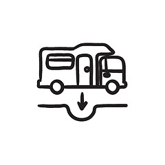 Image showing Motorhome and sump sketch icon.