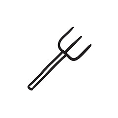 Image showing Pitchfork sketch icon.