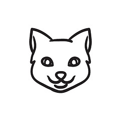 Image showing Cat head sketch icon.