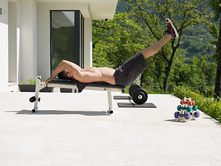 Image showing man doing morning exercises