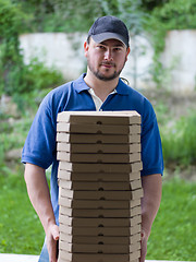 Image showing pizza deliverer