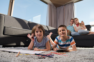 Image showing young couple spending time with kids