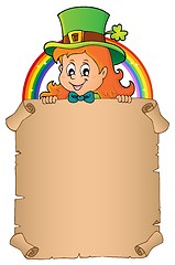 Image showing Leprechaun girl holding parchment 3