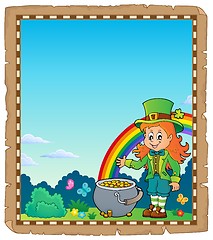 Image showing Leprechaun girl theme parchment 2