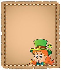 Image showing Lurking leprechaun girl parchment 1