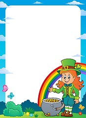 Image showing Leprechaun girl theme frame 1