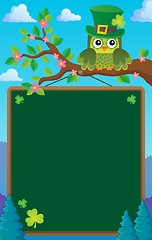 Image showing St Patricks Day theme board with owl