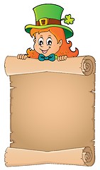 Image showing Leprechaun girl holding parchment 2