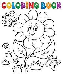 Image showing Coloring book flower topic 6