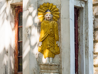 Image showing Buddha image on building in Yangon