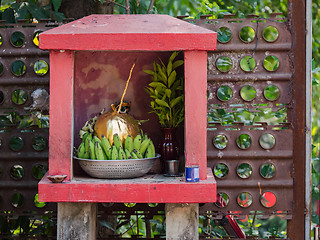 Image showing Tiny roadside shrine in Myanmar