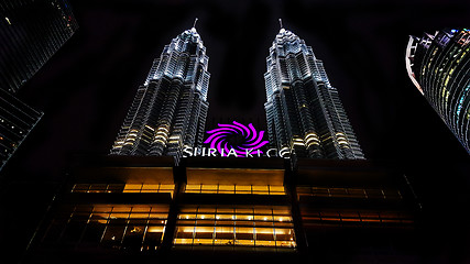 Image showing Petronas Towers Kuala Lumpur at night