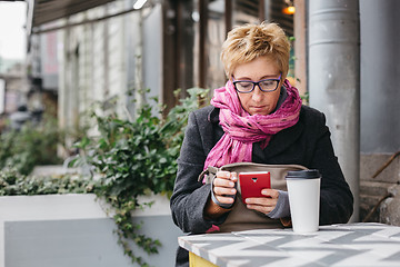 Image showing Adult woman surfing phone