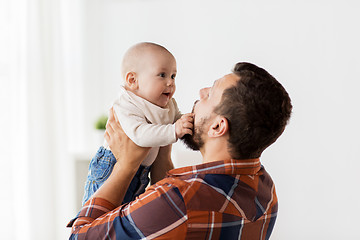 Image showing happy little baby boy with father