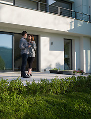 Image showing couple enjoying morning coffee