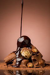 Image showing Pile of broken chocolate