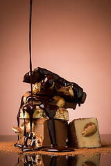 Image showing Pile of broken chocolate