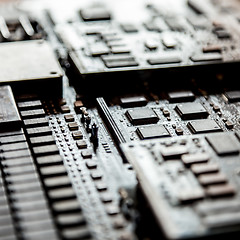 Image showing Close up of electronic circuit board.