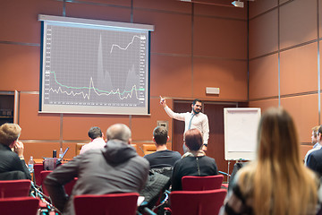 Image showing Speaker Giving a Talk at Business Meeting.