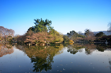 Image showing Landscape of West lake in Hangzhou, China