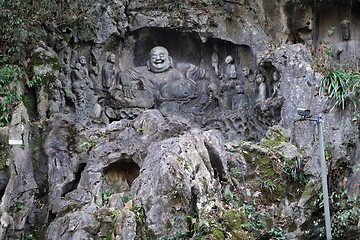 Image showing Sculpture laughing Buddha