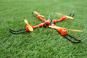 Image showing Smart drone on a background of green grass