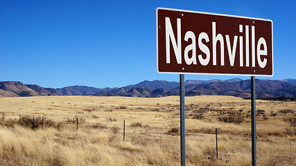 Image showing Nashville brown road sign