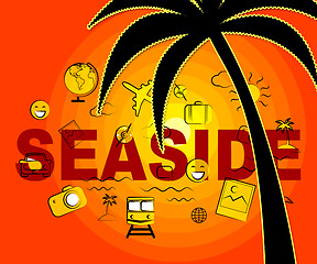 Image showing Seaside Icons Represents Beach Holidays And Vacationing