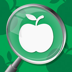 Image showing Apple Magnifier Means Diet Organic And Searches