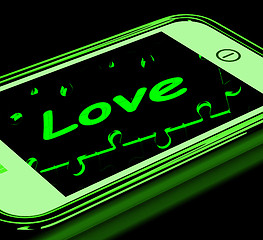 Image showing Love On Smartphone Showing Romantic Text Messages