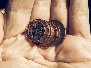 Image showing Vintage Euro cent coins