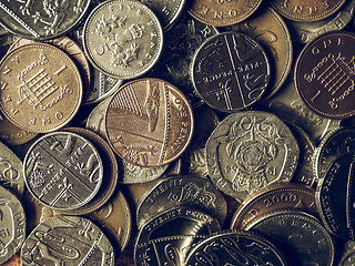 Image showing Vintage Pound coins