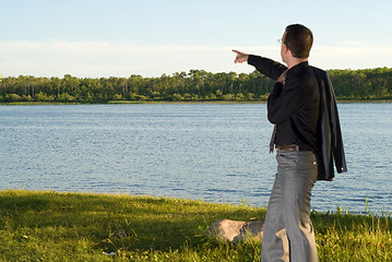 Image showing Businessman At The Lake