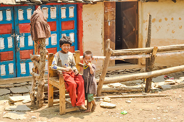 Image showing Children outside in Nepal