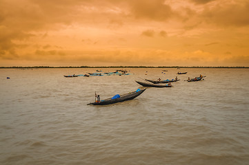 Image showing People in boats in Bangladesh