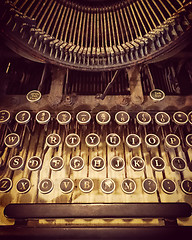 Image showing Keys of an old rusty typewriter