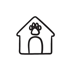Image showing Doghouse sketch icon.