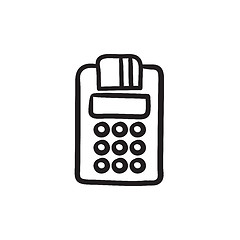 Image showing Cash register sketch icon.