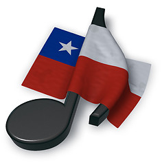 Image showing music note symbol and flag of chile - 3d rendering