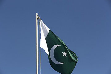 Image showing National flag of Pakistan on a flagpole