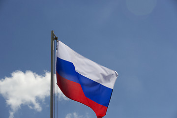 Image showing National flag of Russia on a flagpole