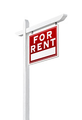 Image showing Right Facing For Rent Real Estate Sign Isolated on a White Backg