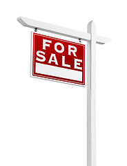 Image showing Left Facing For Sale Real Estate Sign Isolated on a White Backgr