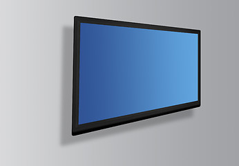 Image showing Led or Lcd tv screen hanging on the wall background