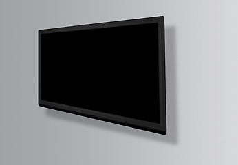 Image showing Led or Lcd tv screen hanging on the wall background